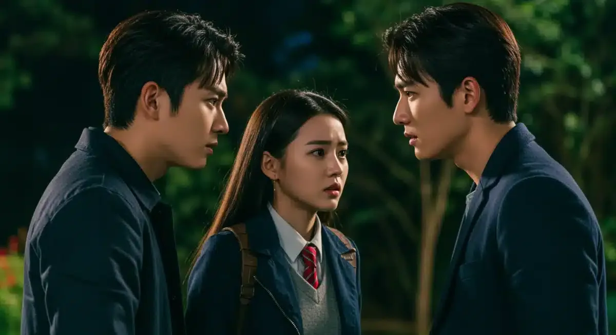 Intense love triangle trope in a T-Drama, resonating with American drama enthusiasts.