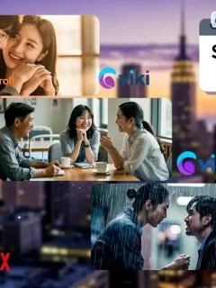 Dynamic collage showing dorama scenes, streaming logos, and a calendar for Spring 2026, illustrating platform changes.