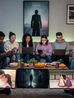 Diverse U.S. audience watching K-Dramas, showcasing various genre preferences.