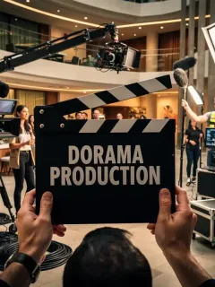 High-budget dorama production set, symbolizing a $20 million investment for a US release in 2026.