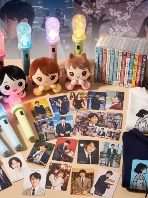 Diverse collection of dorama merchandise items representing fan spending habits in the US.
