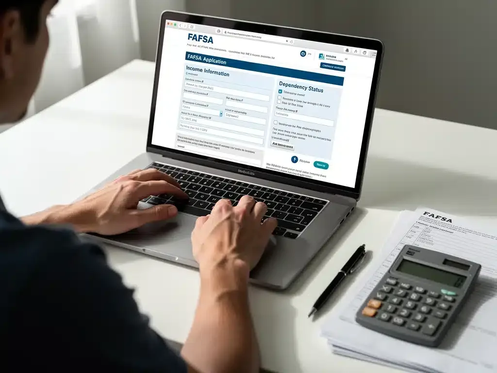Filling out FAFSA form for Pell Grant eligibility