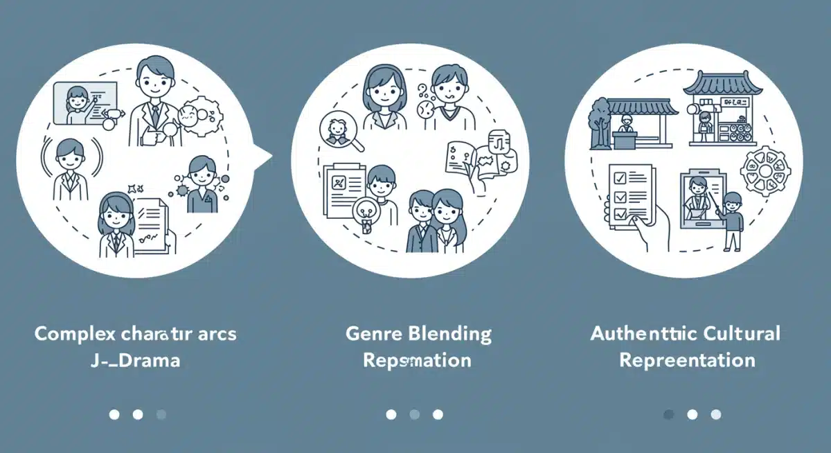 Infographic detailing the three major J-Drama storytelling trends for 2026