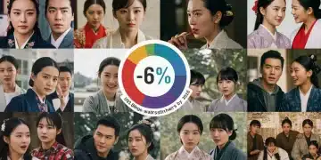 Vibrant collage depicting popular Asian drama scenes, highlighting the significant Dorama Hype and projected 60% increase in US binge-watching by 2026.