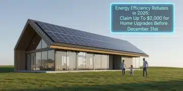 Modern home with solar panels, symbolizing energy efficiency and rebates