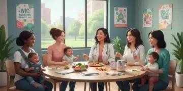 Mothers and children receiving WIC benefits in a supportive clinic environment, symbolizing expanded access and nutritional support.