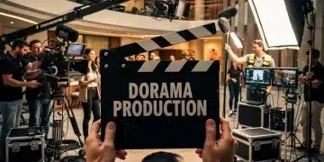 High-budget dorama production set, symbolizing a $20 million investment for a US release in 2026.