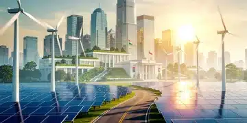 Solar panels and wind turbines symbolizing federal renewable energy incentives increasing in 2026.